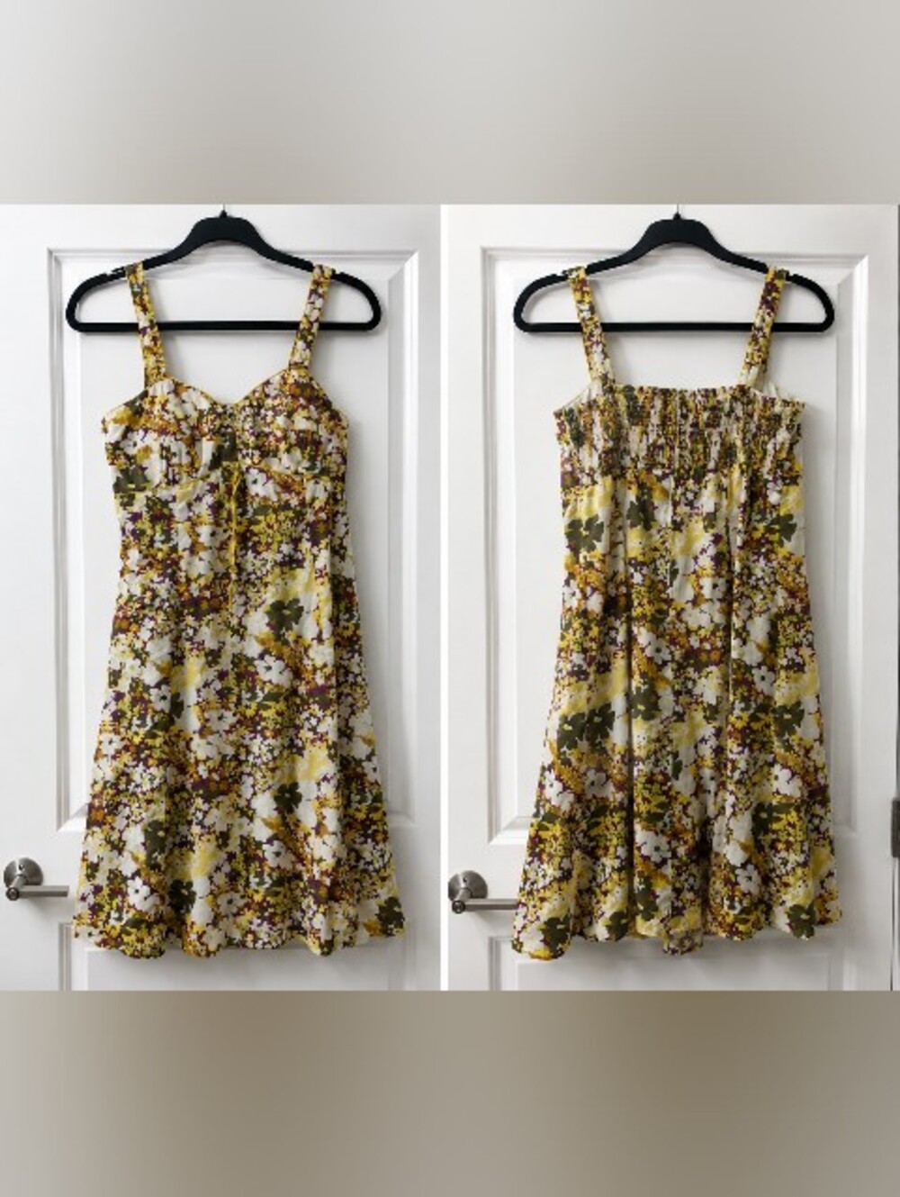 KSL Cottagecore Floral Midi Sundress in Yellow & Green Sweetheart Neck Size 16W